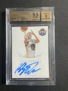 2011 PANINI PAST & PRESENT KLAY THOMPSON Rookie BGS 9.5 Auto 9 Chipped Slab - Picture 1 of 3