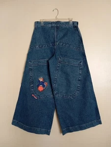 JNCO Fat Boy Baggy Wide Leg Jeans Dark Stone Y2K Size 32x29 - Picture 1 of 21