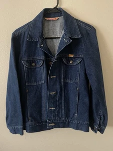 Vintage 80s Rustler Denim Blue Trucker Jacket Men’s Button Down Made in USA Size S - Bild 1 von 5