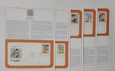 SUNDAY FUNNIES COMICS STAMPS  2010 FIRST DAY ISSUE 5 SET ARCHIE CALVIN HOBBES  - Image 1 of 4