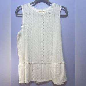 Blusa MICHAEL Michael Kors Blanca Sin Mangas Ojales - Talla Grande - Imagen 1 de 7