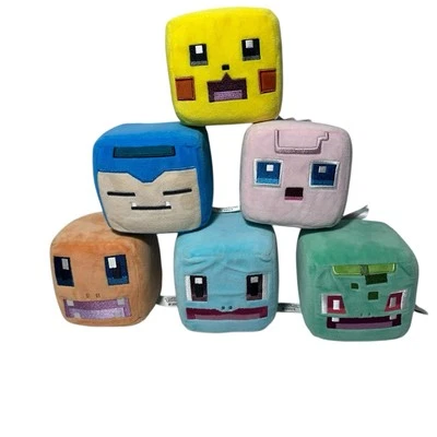 Pokemon Quest Lot Of 6 Minecraft Block Cube 4” Tall 4” Wide Read Description. - Image 1 of 4