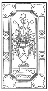 Rug Hooking Pattern "ITALIAN VASE" on natural linen - Picture 1 of 1