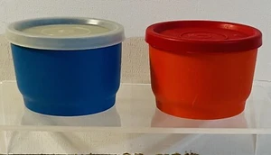 Tupperware #1229 Red & Blue Snack Cups with Lids #297 - Picture 1 of 5