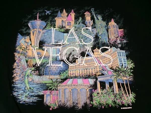 Vintage Murina Las Vegas Monuments T-Shirt Black Short Sleeve Mens 3XL USA Made - Bild 1 von 9