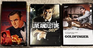 James Bond DVD & VHS Lot - Sehr guter Zustand - Goldfinger Live and Let Die Diamonds are Forever - Bild 1 von 5