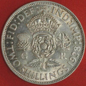 1938 Great Britain Florin AU+ - Picture 1 of 2