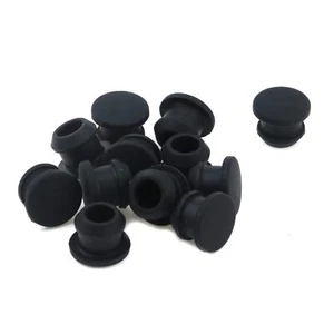 12pcs Silicone Plugs Waterproof Tapered Round Hole Stoppers Black for 9mm Hole - Picture 1 of 5