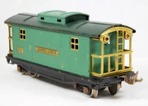 Lionel Prewar 817 2 tone Green Caboose Copper Journals 1932 lg O Gauge brassTrim - Picture 1 of 7