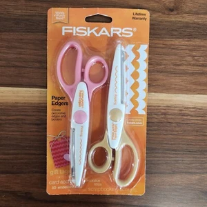 Fiskars Paper Edgers Scissors Pinking Scallop Craft Gift Tags Scrapbooking - Picture 1 of 4