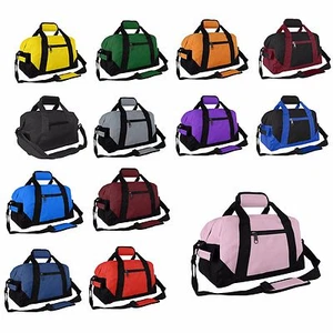 DALIX 14" Duffle Gym Mini Travel Bag Green Black Gray Blue Red Pink Orange - Picture 1 of 61