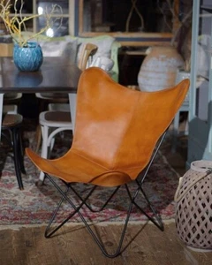 Leather Chair Butterfly New Most Amazing Modern Lounge Accent Chair With Stand - Picture 1 of 3