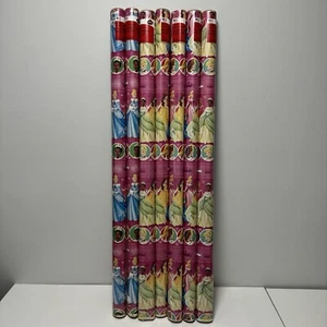 7 Rolls Of Disney Princess Gift Wrap 245 Sq Ft 35 sq Ft Each Christmas LOT READ - Picture 1 of 11