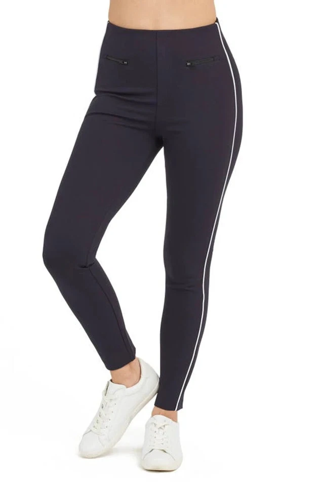 Spanx The Pant Ankle Piped Skinny Womens Large Navy 20286R