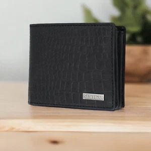 Mens Embossed Crocodile Wallet Designer Genuine Soft Leather RFID Wallet 1200 - Picture 1 of 7
