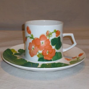 Mikasa Cup And Saucer Sunny Window Begonia Flowers - Picture 1 of 11