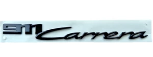 Genuine Porsche 911 992 "911 Carrera" Emblem Inscription Nameplate Glossy Black - Picture 1 of 3