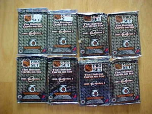 (8) 1991/92 Pro-Set Serie 1 Hockey Packs 15 Tarjetas por Pack - Imagen 1 de 2