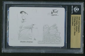 Placa de impresión Just Ubaldo Jiménez 2005 1/1 negra RC 33 Beckett Colorado Rockies - Imagen 1 de 2