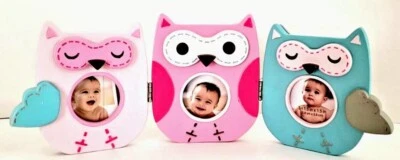 Escalones Búhos Triple Plegable 3 Marco de Fotos Bebé/Niño Mesa 11.5" Longitud Foto 1 de 3