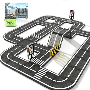 Magnetic Tiles Road Expansion Pack, STEM Magnet Building Blocks for Toddler Kids - Picture 1 of 12