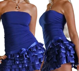 VESTIDO DE FIESTA CON VOLANTES - NOCHE - FIESTA __ Tallas: XS, S - Imagen 1 de 9