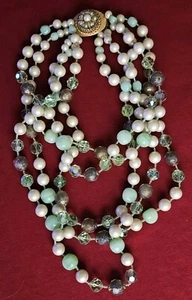 XXL Vintage Stein Halskette Festival Party Hingucker Schmuck Auflösung 70er - Bild 1 von 5