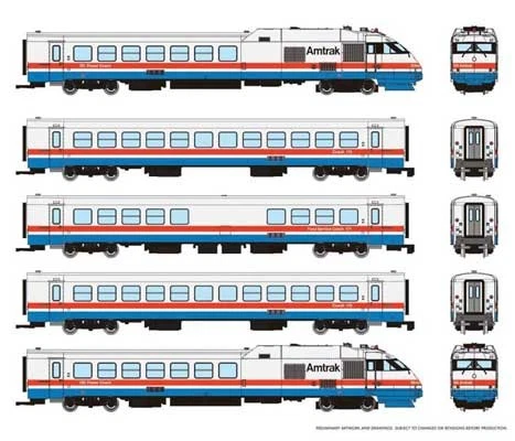 Rapido 525501 N, Amtrak RTL Turboliner Phase III Early, DCC, Sound, New in Box - Image 1 of 1