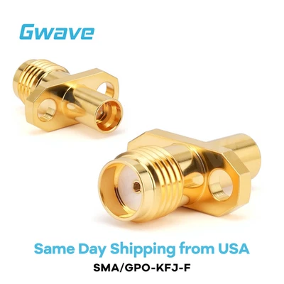 GWAVE TECHNOLOGY INC. SMA Female to GPO (SMP) Male Adapter with 2 Hole Flange, DC - 18GHz