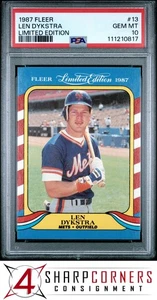 1987 FLEER LIMITED EDITION #13 LEN DYKSTRA METS PSA 10 - Picture 1 of 3
