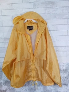 Vtg Eddie Bauer Mens Size XL TG Yellow Nylon Zip Windbreaker Rain Jacket Hooded - Picture 1 of 13