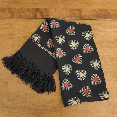 DE COLECCIÓN 1930’S LUNARES + BUFANDA DE ÓPERA DE SEDA A RAYAS PARA HOMBRE CON FLECOS Foto 1 de 4