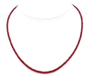 Ruby Chain Gemstone Faceted Rondelle Red Natural Color Untreated Necklace - Picture 1 of 8