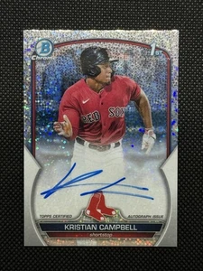 2023 Bowman Chrome Sparkle Refractor Kristian Campbell 1st Auto /71 Red Sox - Picture 1 of 2