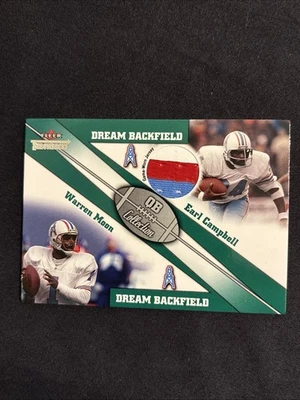 2002 Fleer Throwbacks Warren Moon Earl Campbell Game Worn Jersey Cool Patch!  - Image 1 of 4
