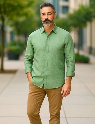 Tiglio Sport Men’s Long Sleeve Button Up Green XL - Image 1 of 4