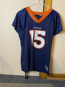 Ladies Reebok Tim Tebow Denver Broncos Jersey Sz M #15  Rhinestone Collar Rare!. - Picture 1 of 4