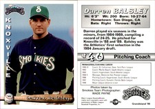 Darren Balsley 1999 Grandstand Knoxville Smokies #NNO Card *AutographDen*