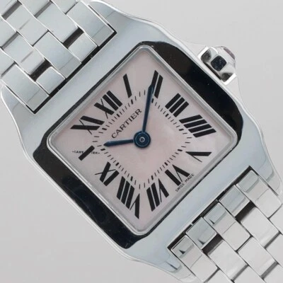 Cartier Santos Demoiselle Quartz Stainless 20mm Pink MOP Dial Ladies Watch 2698 - Image 1 of 4