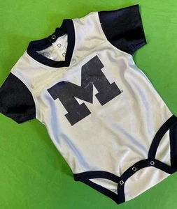 NCAA Michigan Wolverines White Jersey-Style Infant/Baby Bodysuit 6-9 Months - Picture 1 of 5