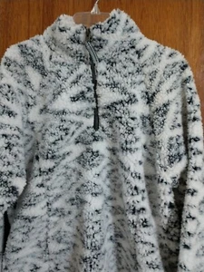 NEW Cozy Sherpa Fleece Pullover Womens XL Super Soft 1/4 Zip Mock Marble - Picture 1 of 9