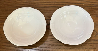 Set Of 2 Southern Living Gallery White Embossed Scalloped Soup/Cereal Bowl - Image 1 of 4