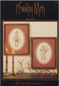 P Buckley Moss ADAM AND AMY 2 Cross Stitch Charts/Leaflet 104 1983 Amish - Picture 1 of 3