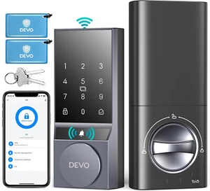 Devo G5 Smart Door Lock 5 in 1 Keyless Entry Doorbell Wi-fi Deadbolt - Picture 1 of 14