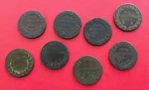 Beau lot de 8 monnaies de 5 Centimes Dupré à découvrir - Imagen 1 de 2