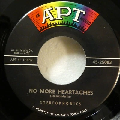 Stereophonics 45 No More Heartaches Love Is So Wonderful APT R&B doowop  CT 1734 - Image 1 of 2