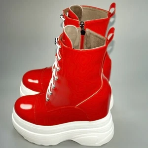 Snow Boots Women's Plus Size 47 Patent Leather Wedges High Heel Platform Pumps - Picture 1 of 19