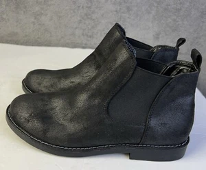 Seven Dials Women's Size 6 M Black Flat Heel Pull Up Ankle Boot Booties - Picture 1 of 5