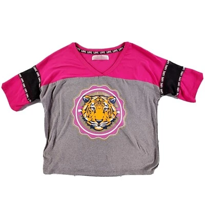 Camiseta Top NOBO Juniors Manga Corta Gris Rosa Negro Naranja Tiger Love XS (1) Foto 1 de 4