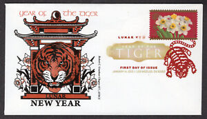 2010 Chiński Nowy Rok Tygrysa (Scott 4435) - AFDCS #17 DCP FDC MZ868